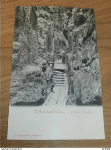 Schwedenlöcher b. Rathen , 1900 , Ansichtskarte , AK !!