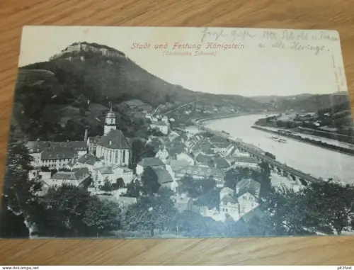Stadt und Festung Königstein - 1906 , Ansichtskarte , AK !!