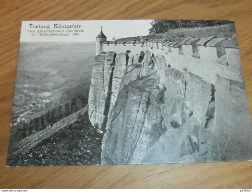 Festung Königstein - erklettert durch Schornsteinfeger , mit Stempel , ca. 1910 , Ansichtskarte , AK !!