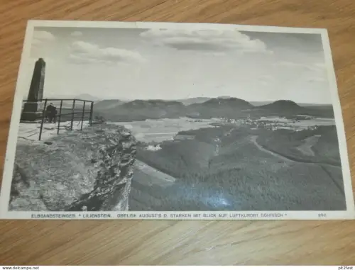 Obelisk mit Blick auf Gohrisch , ca. 1940 , Ansichtskarte , AK !!