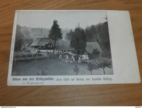 Krippengrund - Röllig Mühle b. Reinhardtsdorf - Schöna , ca. 1910 , Ansichtskarte , AK !!