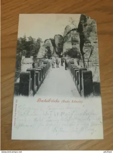 Basteibrücke , Hohnstein / Roda , 1893 , Ansichtskarte , AK !!