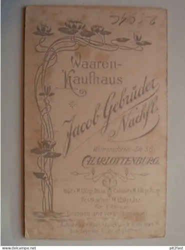 Kabinettfoto - Waaren-Kaufhaus - Jacob Gebrüder in Berlin Charlottenburg  , Adel , CDV , Photographie , Kabinett !!