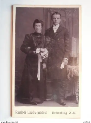 Kabinettfoto - Rudolf Liebernickel in Rothenburg i. Oberlausitz , Adel , CDV , Photographie , Kabinett !!