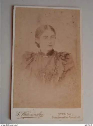Kabinettfoto - G. Warminsky in Stendal ,  Adel , CDV , Photographie , Kabinett !!
