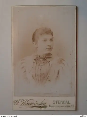 Kabinettfoto - G. Warminsky in Stendal ,  Adel , CDV , Photographie , Kabinett !!