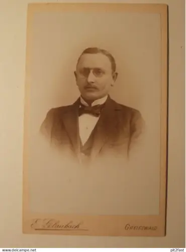 Kabinettfoto - E. Glaubach in Greifswald , Thiemann , CDV , Mecklenburg , Photographie , Kabinett !!