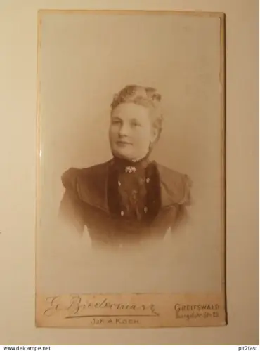 Kabinettfoto - G. Biedermann in Greifswald , Krüger & Skowranek , CDV , Mecklenburg , Photographie , Kabinett !!