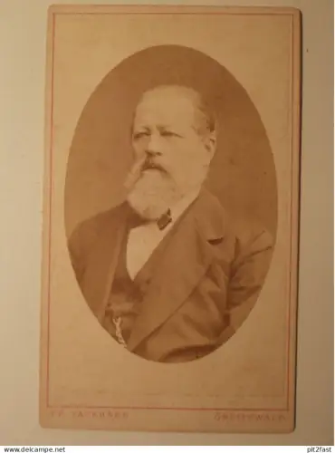 Kabinettfoto - Fr. Tackmann in Greifswald , Fritz Peters , CDV , Mecklenburg , Photographie , Kabinett !!
