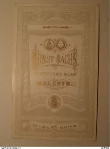 Kabinettfoto - Ernst Sachs in Malchin , CDV , Mecklenburg , Photographie , Kabinett !!