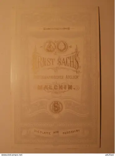 Kabinettfoto - Ernst Sachs in Malchin , CDV , Mecklenburg , Photographie , Kabinett !!