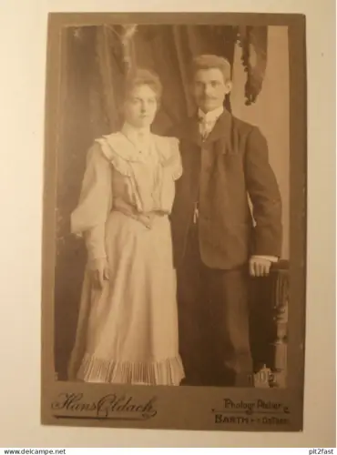 Kabinettfoto - Hans Oldach in Barth , CDV , Mecklenburg , Photographie , Kabinett !!