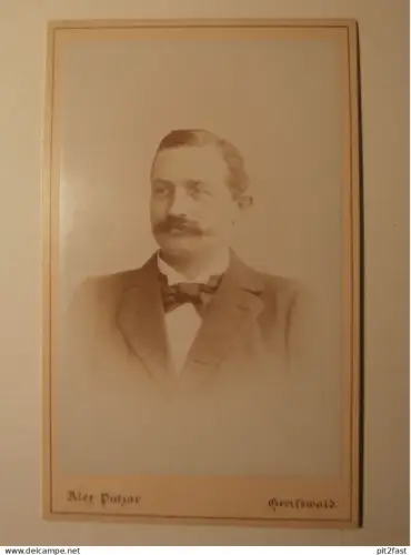 Kabinettfoto - Alex Putzar in Greifswald und Senator Ernst Pütter , CDV , Mecklenburg , Photographie , Kabinett !!