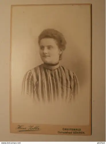 Kabinettfoto - Heinrich Zobler in Greifswald und Ostssebad Göhren , CDV , Mecklenburg , Photographie , Kabinett !!