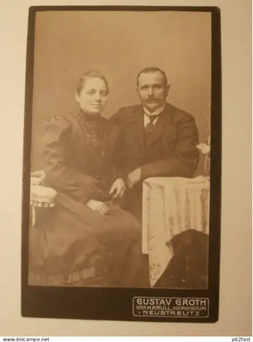 Kabinettfoto - Gustav Groth , Hofphotograph H. Krull in Neustrelitz , CDV , Mecklenburg , Photographie , Kabinett !!