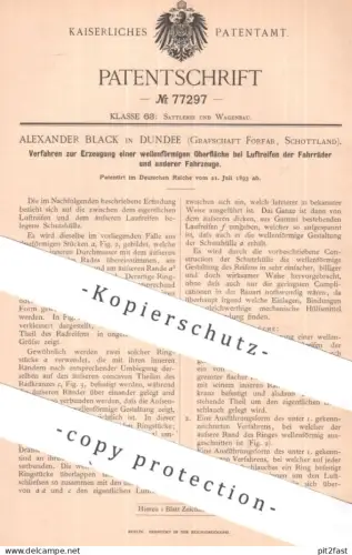 original Patent - Alexander Black , Dundee , Grafsch. Forfar Schottland | 1893 | Luftreifen | Fahrrad Fahrzeug | Reifen