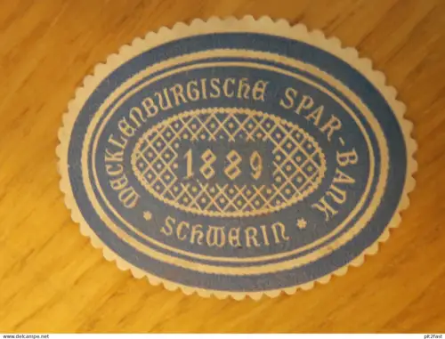 alte Siegelmarke - Mecklenburgische Spar-Bank in Schwerin i. Mecklenburg !!