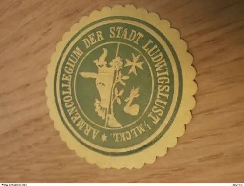 alte Siegelmarke - Armencollegium der Stadt Ludwigslust i. Mecklenburg !!