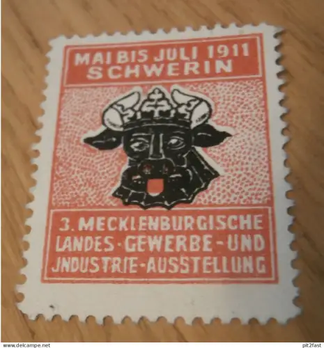 3. Mecklenburgische Landesausstellung Schwerin , 1911 , alte Marke , Mecklenburg !!