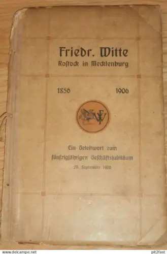 chemische Fabrik - Friedrich Witte in Bramow bei Rostock , 1856-1906 , Jubiläumsbuch , Mecklenburg !!