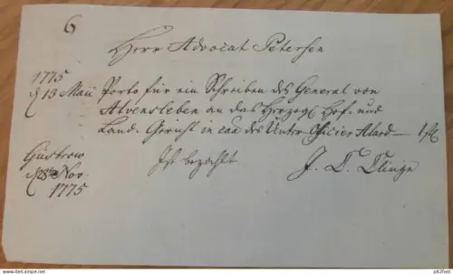 General von Alvensleben , Güstrow 1775 , Herzoglicher Hof , Mecklenburg !!