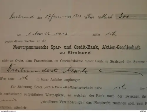 Aktien Gesellschaft in Stralsund , 1913 , Adel , Aktie , Hypothek , Mecklenburg