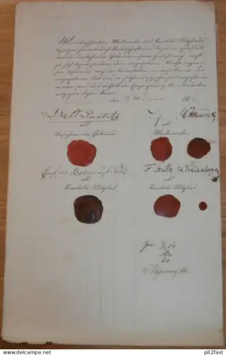 Taxe - Rittergut Gr. Kedenhagen , 1836 , viele Siegel , Graf von Bohlen , Stralsund , Hypothek , Prohn , Franzburg