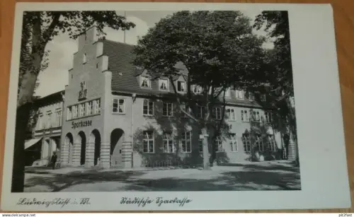 Städtische Sparkasse in Ludwigslust i.M. ca. 1930 Mecklenburg , Ansichtskarte !!