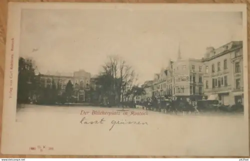 Blücherplatz - Rostock i.M., 1900 , Mecklenburg , AK , Ansichtskarte !!