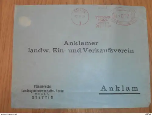 Landgenossenschaft in Stettin i. Pommern , 1931 , Verein Anklam i. Mecklenburg !!