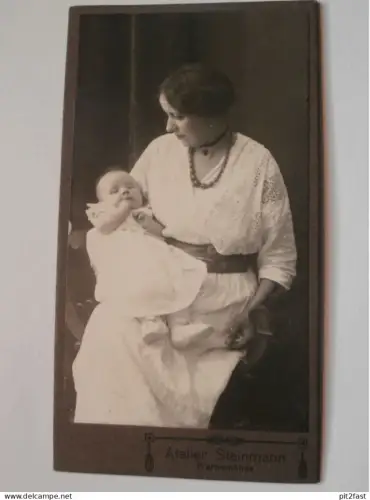 Kabinettfoto - Atelier Steinmann in Warnemünde b. Rostock , Kriegsjahr 1916 , Mecklenburg , Photographie , Kabinett !!