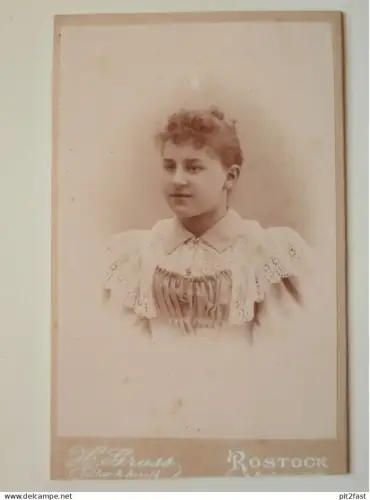 Kabinettfoto - H. Grass in Rostock , Hopfenmarkt , Photographie , Kabinett !!