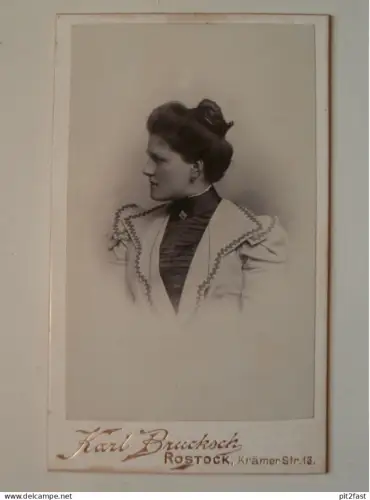 Kabinettfoto - Karl Brucksch in Rostock , Krämer Strasse , Photographie , Kabinett !!