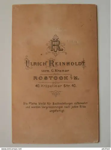Kabinettfoto - Ullrich Reinholdt in Rostock , Kröpeliner Strasse , Photographie , Kabinett !!