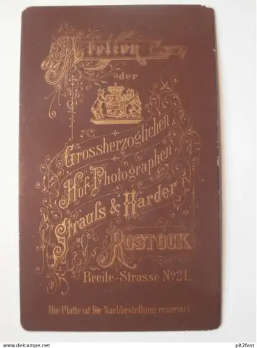 Kabinettfoto - Strauß & Harder in Rostock , Breite Strasse , Photographie , Kabinett !!