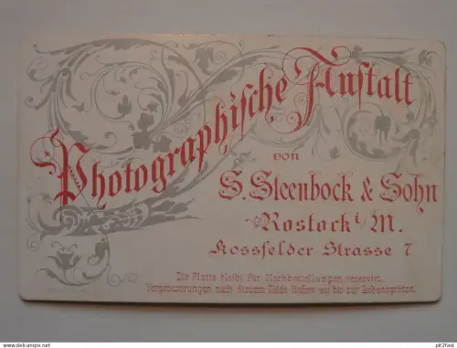 Kabinettfoto - S. Steenbock & Sohn in Rostock , Kossfelder Strasse , Kabinett !!