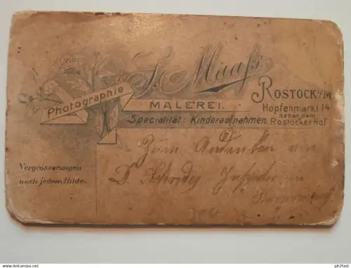 Kabinettfoto - J. Maaß in Rostock , Hopfenmarkt , Wertheim , Kabinett !!