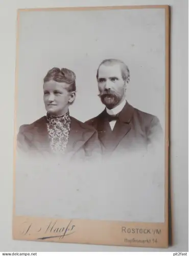 Kabinettfoto groß - J. Maaß in Rostock , Hopfenmarkt , Kabinett !!