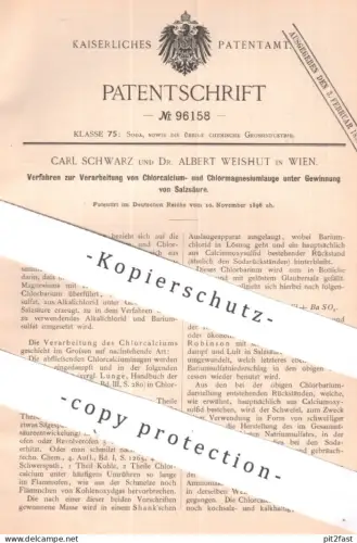 original Patent - Carl Schwarz , Dr. Albert Weishut , Wien , Österreich | 1896 | Gewinnung von Salzsäure | Säure , Chlor
