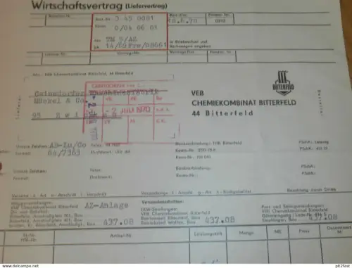 VEB Chemiekombinat Bitterfeld , 1970 , Herr Wipfli , altes Dokument , Reklame / Werbung