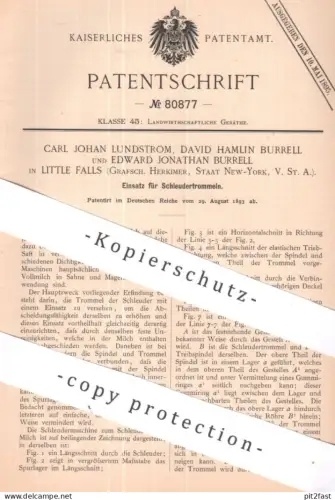 original Patent - Carl Johan Lundstrom , D. Hamlin Burrell , E. Jonathan Burrell , Little Falls Herkimer USA | Schleuder
