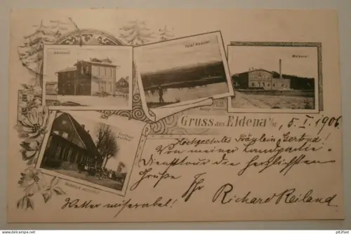 Eldena i. Meckl. , 1906 , Molkerei , Bahnhof , Mecklenburg AK , Ansichtskarte !!