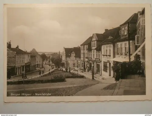 Bergen a. Rügen , ca. 1930 , Marktstrasse , Mecklenburg , AK , Ansichtskarte !