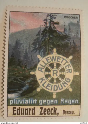 Eduard Zeeck in Dessau / Rostock , alte Reklamemarke , Reklame , Briefmarke !!