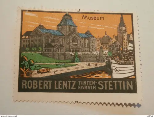 Stettin - Tintenfabrik Robert Lentz ,alte Reklamemarke , Reklame , Marke Pommern
