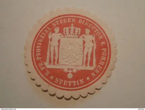 Stettin - Steuer Director v. Pommern , Siegelmarke , Reklame , Marke !!