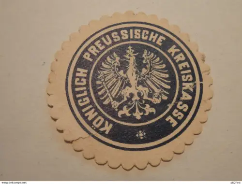 Königl. Preussische Kreiskasse , Siegelmarke , Reklame , Marke , Preussen !