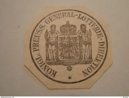 Preuss. General Lotterie Direktion , Siegelmarke , Reklame , Marke Preussen