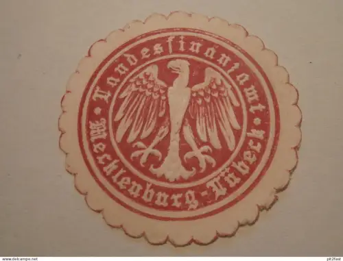 Landesfinanzamt Mecklenburg - Lübeck , Siegelmarke , Reklame , Marke !!