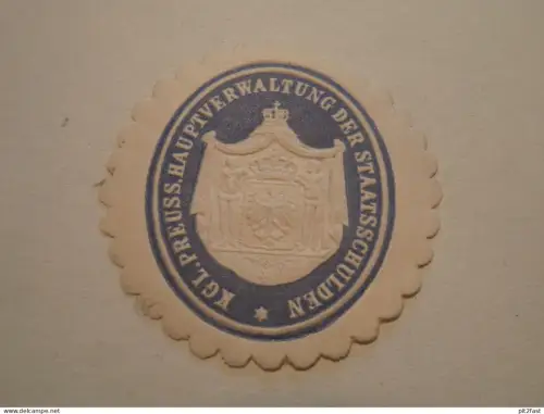 Preuss. Hauptverwaltung der Staatsschulden , Siegelmarke , Reklame , Preussen , Marke !!